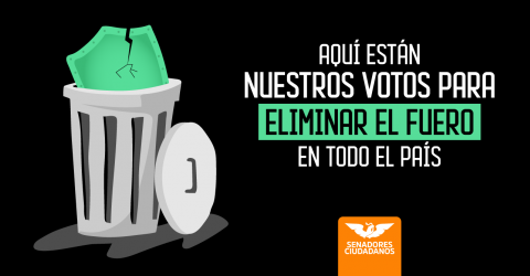 Nuestros votos para eliminar el fuero en todo el pais